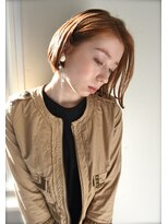 ユノ(juno)&nbsp;【juno】切りっぱなしショートボブ☆内巻きワンカールパーマ