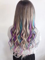 ラビス クローバー(Lovis clover) グレージュ/ 紫、水色メッシュ