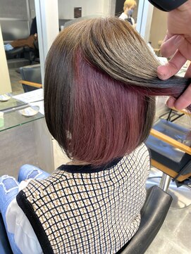 キャラ シャローネ 池袋(Chara Chalone) 大人可愛いピンクインナーカラー◎ボブ【池袋/ボブ/インナー】