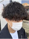 無造作パーマ波巻きパーマ波巻きスパイラルパーマツーブロック