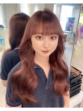 ユーフォリア 渋谷グランデ(Euphoria SHIBUYA GRANDE) 韓国ワイドバング×コーラルピンクベージュ♪