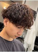 波巻きパーマメンズパーマメンズヘアツーブロックツイストパーマ