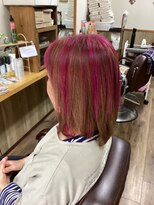 ひばり 美容室 レッドメッシュ