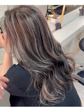 ブレンド 渋谷(BLend) ホワイトグレージュミニウルフデジタルパーマチェリーブラウン