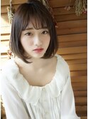 美人ボブ　大人ボブ　小顔ヘア　黒髪