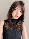 グランマッシュこなれヘア前髪薄めバングデジタルパーマ艶感