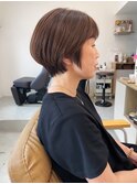 大人ショートボブシアーカラー白髪ぼかし30代40代50代60代