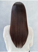 グレージュロング暗めカラー韓国ヘア顔周りレイヤー_ba564001