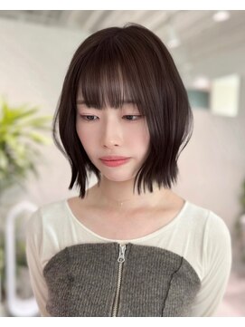 ミーク(meak) 顔まわりレイヤー/縮毛矯正/透明感力ラー/堀江/レイヤーカット
