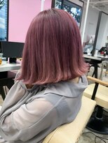 ディーカヘアーセンダイ(Di KA HAIR sendai)&nbsp;切りっぱなしボブ/ピンクカラー/外はね/アニメカラー