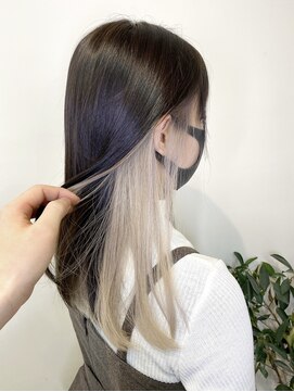 トータルビューティーサロン プリエ(prier) ホワイトインナーカラー/ホワイトブロンド/ハイトーンカラー