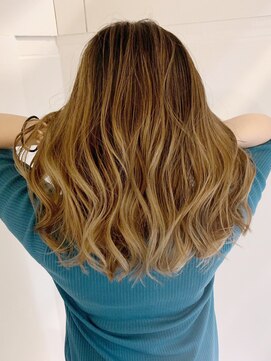 アイティー バイ アルバム 浦和店(IT by ALBUM) バレイヤージュロング_くすみブルーテラコッタ_ba350281