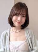 大人可愛い20代30代40代小顔ひし形ショートボブ×ラテベージュ★