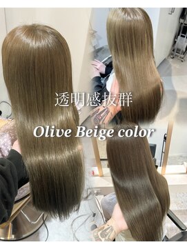 ロエ 恵比寿 代官山(ROE) オリーブベージュ レイヤーカット 前髪 ブリーチなし 艶髪