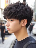 クラン 横浜(Clanc)&nbsp;サーフカール フェザーパーマ スパイキーショートブルーブラック