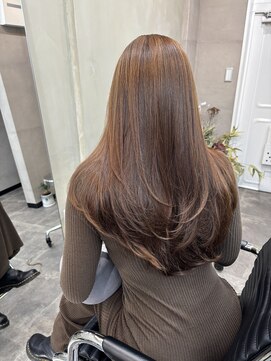 ファビ 渋谷(Fab) くびれヘア/暗めカラー/アプリコットオレンジ/縮毛矯正