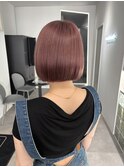 大人可愛い丸みボブピンクラベンダーベージュベビーピンク