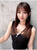髪質改善トリートメントで叶う美髪ストレート　艶髪　前髪　