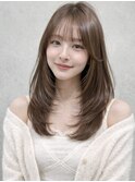 透明感ブラウン×韓国ミディアムレイヤー