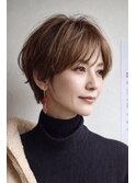白髪ぼかし脱白髪染め大人ショート40代50代60代