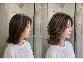 オルガ(olga)の写真/白髪染めをやめたい方必見◎白髪ぼかしで理想のデザインカラー！もっと髪色を楽しめるように！