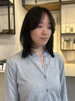 フィルムス 銀座(FILMS) ミディアムレイヤー/ダークアッシュブラウン/韓国巻き/前髪