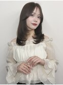韓国ヘア/顔周りカット/レイヤーカット/ベージュ/ロング