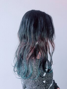 トリート 南行徳本店(TREAT) すそカラー×ブルーグリーン