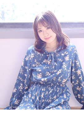 ヘア アンドメイク キヨシ(Hair and Make kiyoshi) kiyoshi/ガーリー *オレンジシースルーバング*