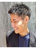 メンズ×メンズカット×スリークショート×かき上げヘア