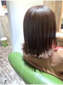 3月ミディアムヘア/ショコラベージュ/ボブルフ/ベビーバング 