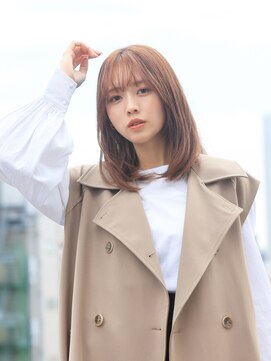 ララルーモ(LaLarOomo) 美髪グレージュカラー×シースルーバングミディ