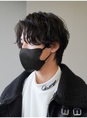 センターパート波巻きパーマスパイラルパーマツイストスパイラル