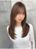 黒髪カタログ/オリーブグレー/小顔に見せるヘア/クラゲヘアー