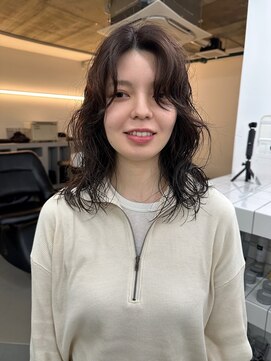 テンション(tension) ウルフレイヤーカットスパイラルパーマ札幌大通駅バスセンター駅