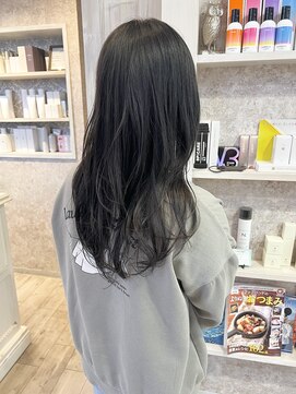 キャアリー(Caary) 福山市Caaryダークグレージュゆるふわデジパロングスタイル