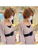 ロンド ストラーダ 心斎橋(Lond strada)&nbsp;ショート×ハイライト白髪ぼかし×シルキーベージュ[心斎橋]