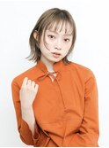 黒髪/グレーベージュ/レイヤーロング/前髪パーマ[新宿駅]