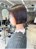 インナーカラーダブルカラー艶髪ボブ髪質改善