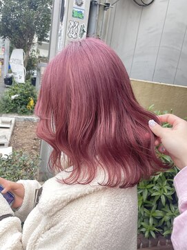 ラフ 原宿(L.a.a.g.f harajuku) ☆ pink ☆ 透明感 ハイトーン ボブ＠原宿