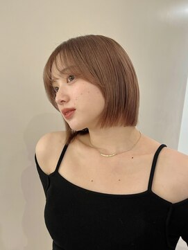 ルル 表参道(lulu.) 【高橋弥生】ボブ シースルーバング ベージュカラー