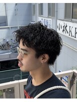 ビカムメンズヘアー 栄店(become men's hair)&nbsp;ニュアンススパイキーショート短髪アップバングスパイキーパーマ