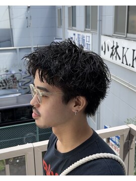 ビカムメンズヘアー 栄店(become men's hair) ニュアンススパイキーショート短髪アップバングスパイキーパーマ