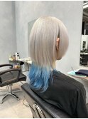 ホワイトベージュ×ライトブルー