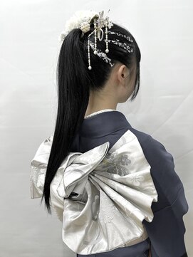 アトリエマイ 西新井東口店(MAI) 2025成人式/卒業式/ポニーテール/銀箔/振袖/ヘアセット