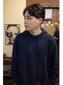 メンズセンターパートニュアンスパーマカルマヘア刈り上げ岡山
