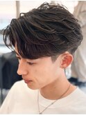 奈良men's刈り上げフェザーパーマフェザーショート