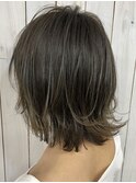 【Rowel】ハイライト×カーキアッシュ×外ハネロブ