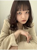 イメチェン/フルバング/似合わせ/レッドブラウン/デジタルパーマ