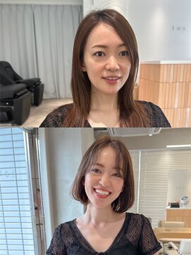 タストウキョウ 表参道(tas TOKYO) tas似合わせカット before&after 【ひし形大人ボブ】